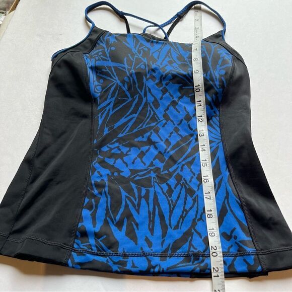 Lands' End Women's Tankini Top Black and Royal Blue Size 6 - Picture 6 of 7